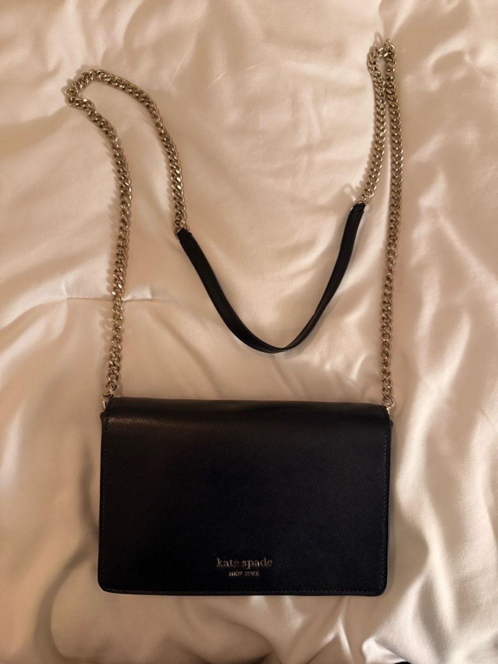 kate spade Black Leather Chain Strap Crossbody